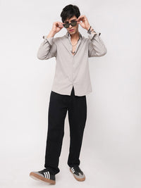 VASTRADO Ornate Cloud Men Grey Classic Relaxed Fit Self Design Jacquard Shirt