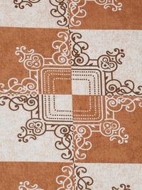 Myntra Elegant Homes Brown & White Floral 400 TC King Bedsheet with 2 Pillow Covers