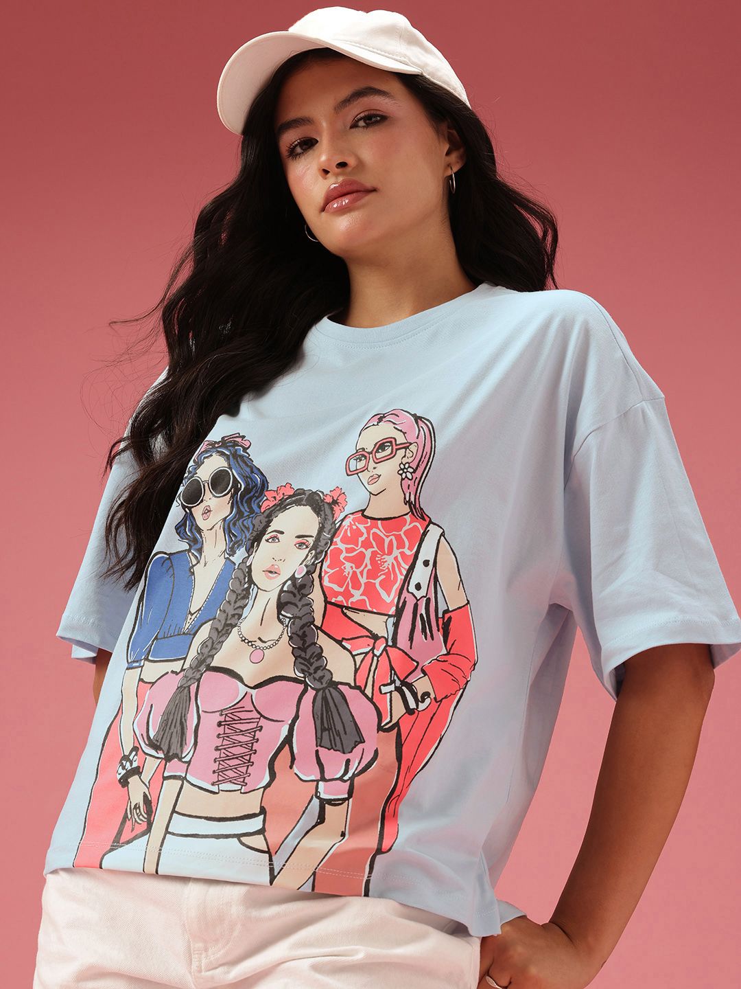 DressBerry Relaxed Fit Graphic Printed Pure Cotton T-shirt