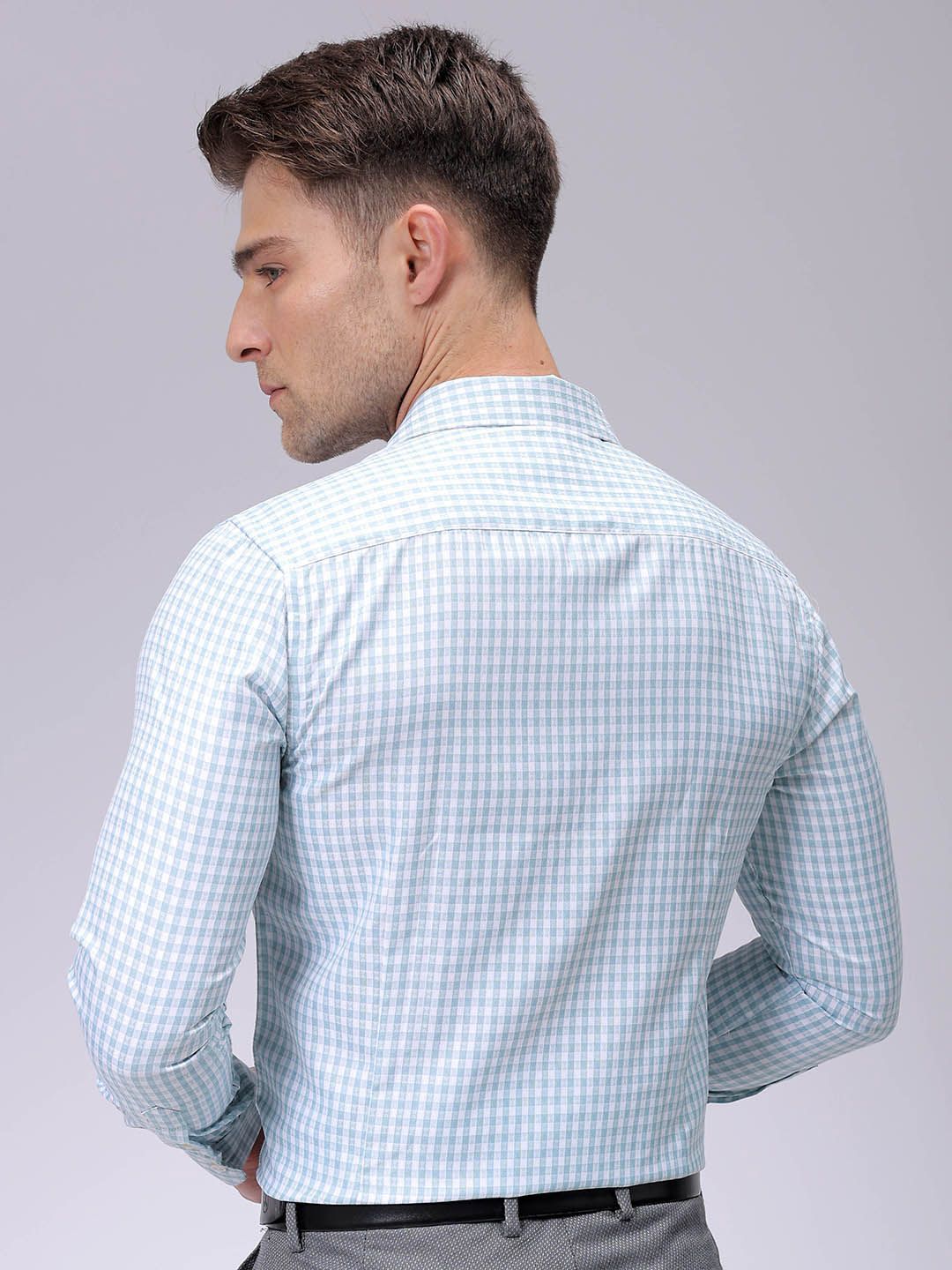 The Indian Garage Co. X Luxe Men Spread Collar Checked Cotton Slim Fit Formal Shirt