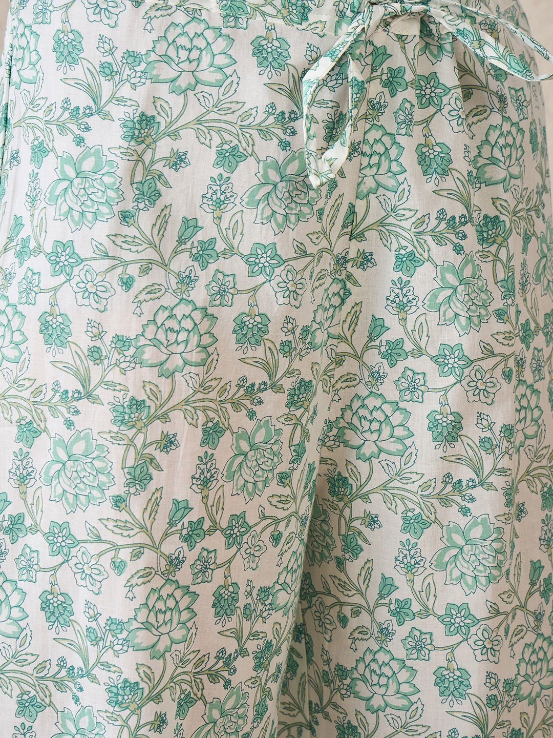Indo Era Women Floral Printed Regular Sequinned Pure Cotton Kurta with Palazzos