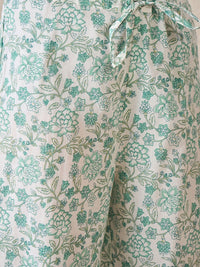 Indo Era Women Floral Printed Regular Sequinned Pure Cotton Kurta with Palazzos