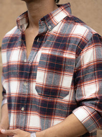 Powerlook SS25 Tartan Checked Pure Cotton Casual Shirt