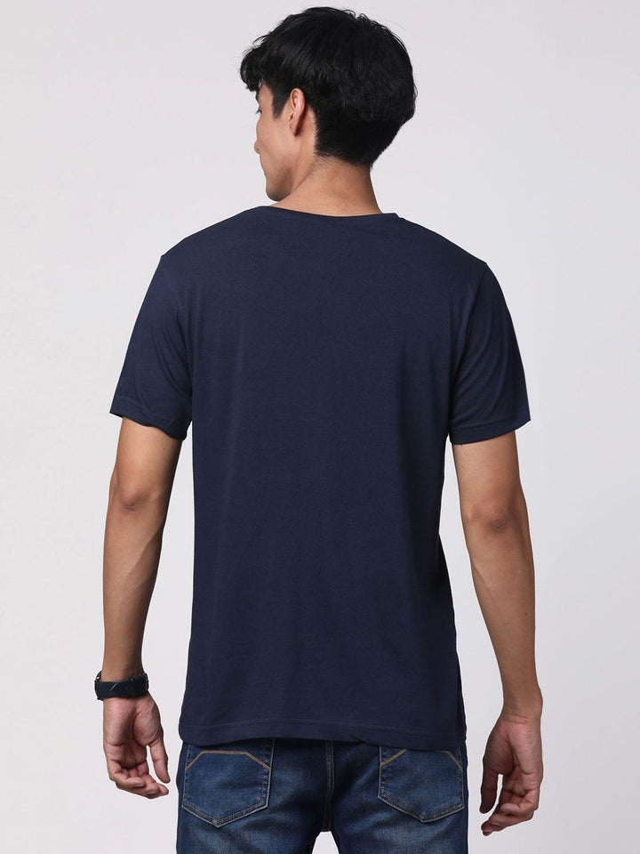ADRO Men Typography Printed Round Neck Cotton T-shirt