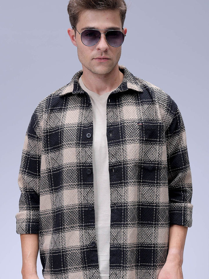 The Indian Garage Co Men Relaxed Fit Spread Collar Checked Cotton Casual Shirt
