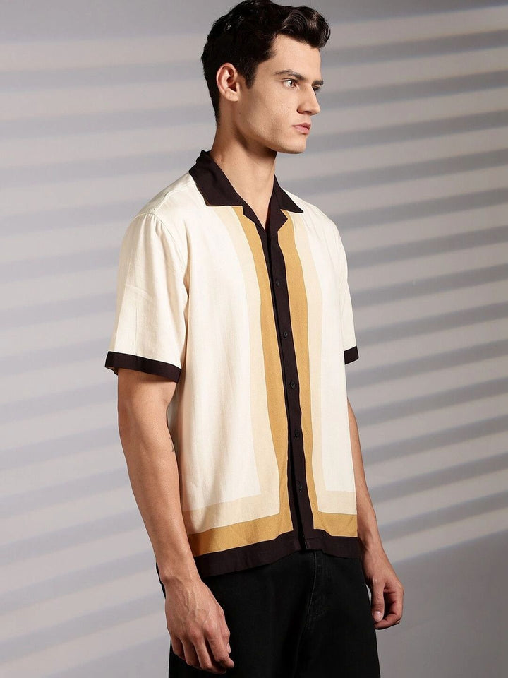 Eszett Colourblocked Polo Collar Cotton T-shirt