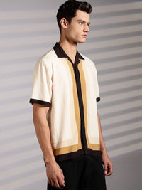 Eszett Colourblocked Polo Collar Cotton T-shirt