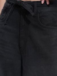 Tokyo Talkies Women High Rise Belted Culotte Fit Jeans