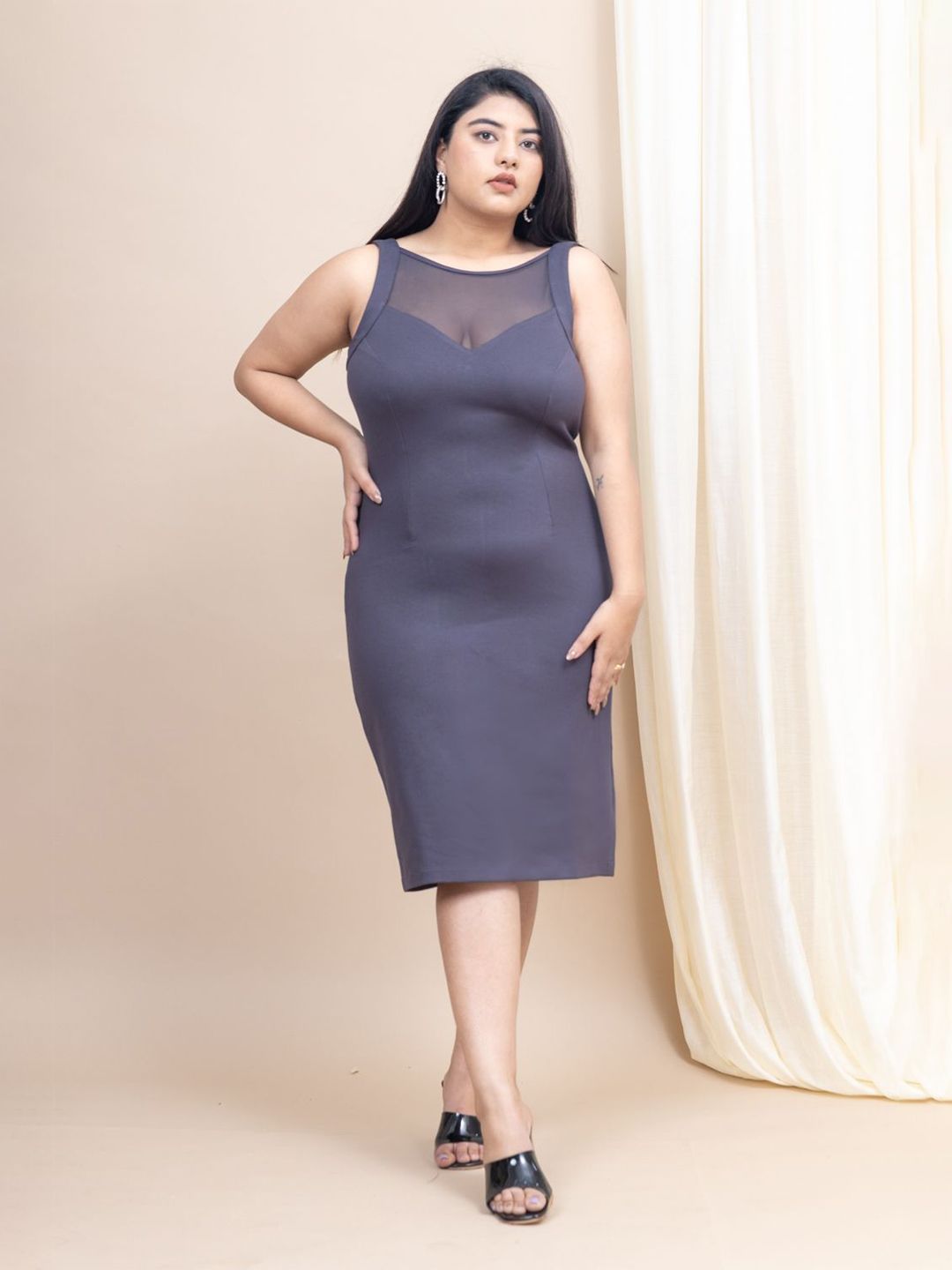 Mamicha Women Plus Size Bodycon Midi Dress
