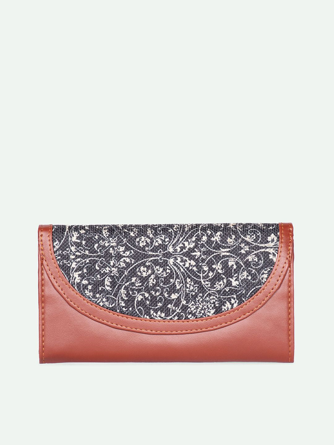 ZOUK Women Leather Lattice Lace Kyra Flap Wallet