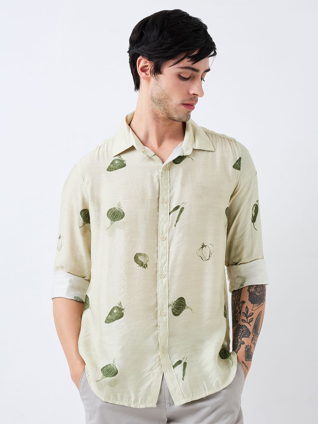 SPYKAR Men Spread Collar Conversational Printed Casual Shirt
