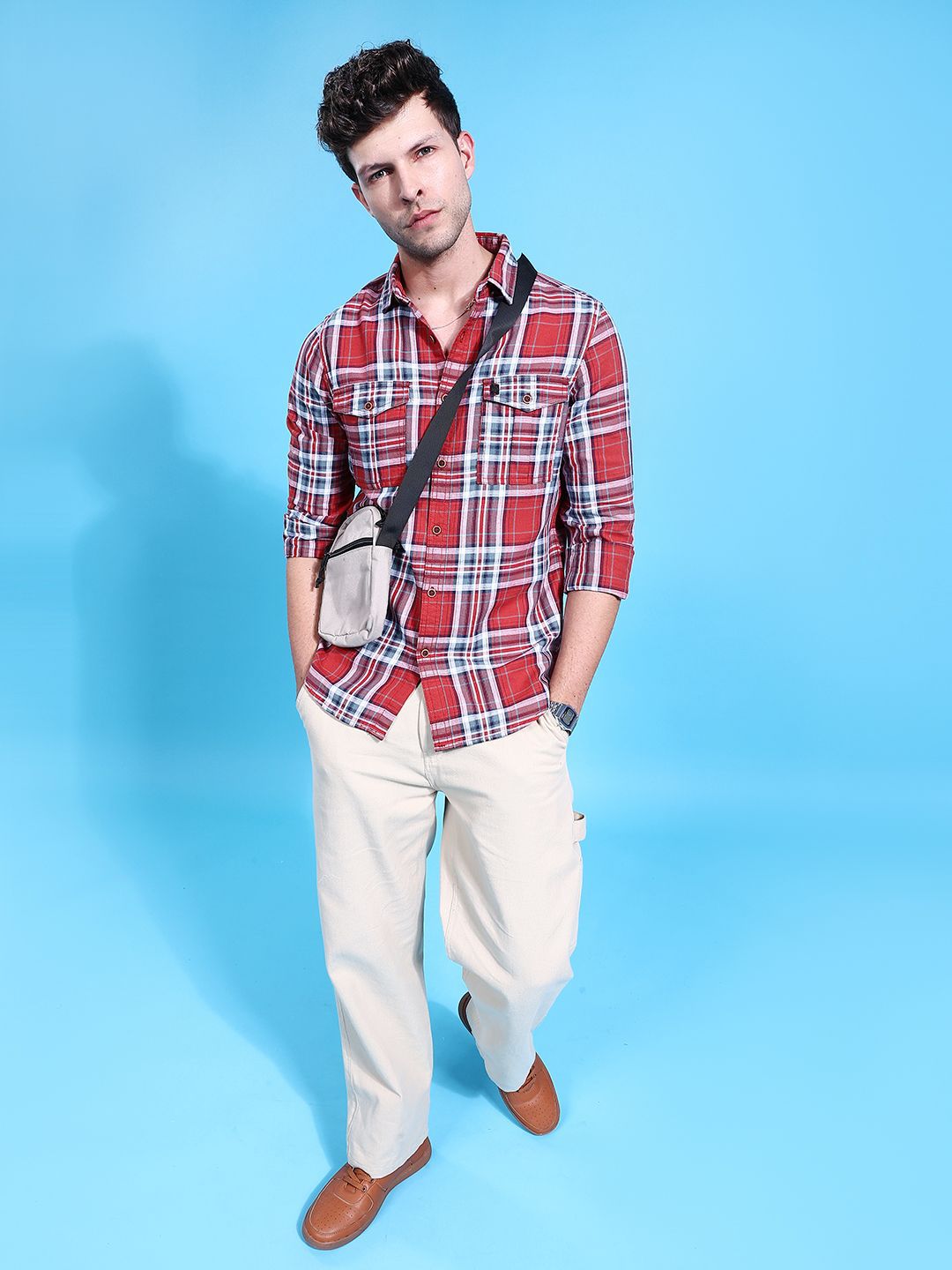 The Indian Garage Co Men Checked Casual Shirt