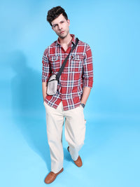 The Indian Garage Co Men Checked Casual Shirt
