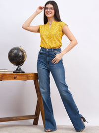 Berrylush Floral Print Keyhole Neck Top