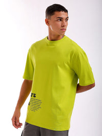 The Indian Garage Co Men Back Printed Round Neck Boxy Oversized T-shirt