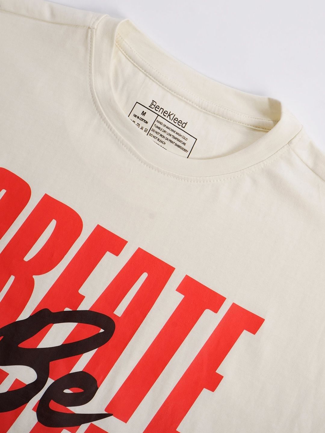Bene Kleed Men Typography Printed Extended Sleeves T-shirt