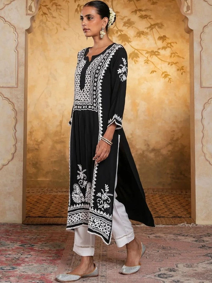 House of Chikankari Women Ethnic Motifs Embroidered Thread Work Kurta