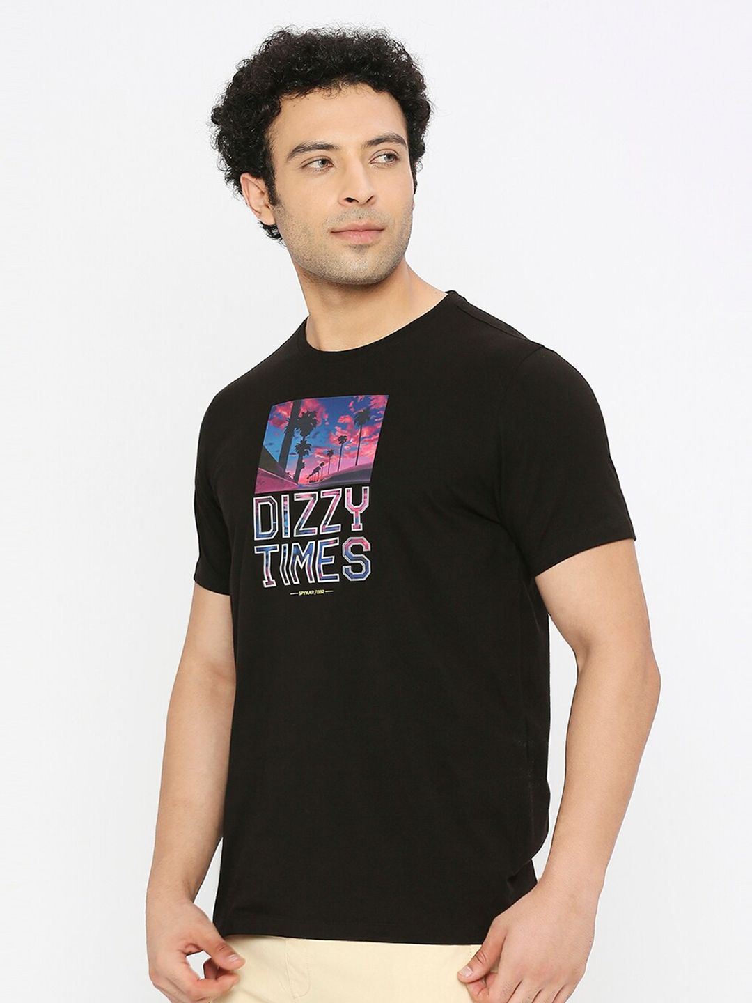 SPYKAR Typography Printed Cotton T-Shirt
