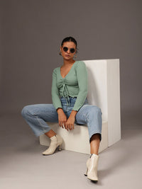 STREET 9 Striped Cotton Crop Top