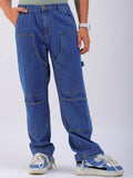 The Indian Garage Co Men Mid-Rise Loose Baggy Fit Elasticated Wasit Cargo Jeans