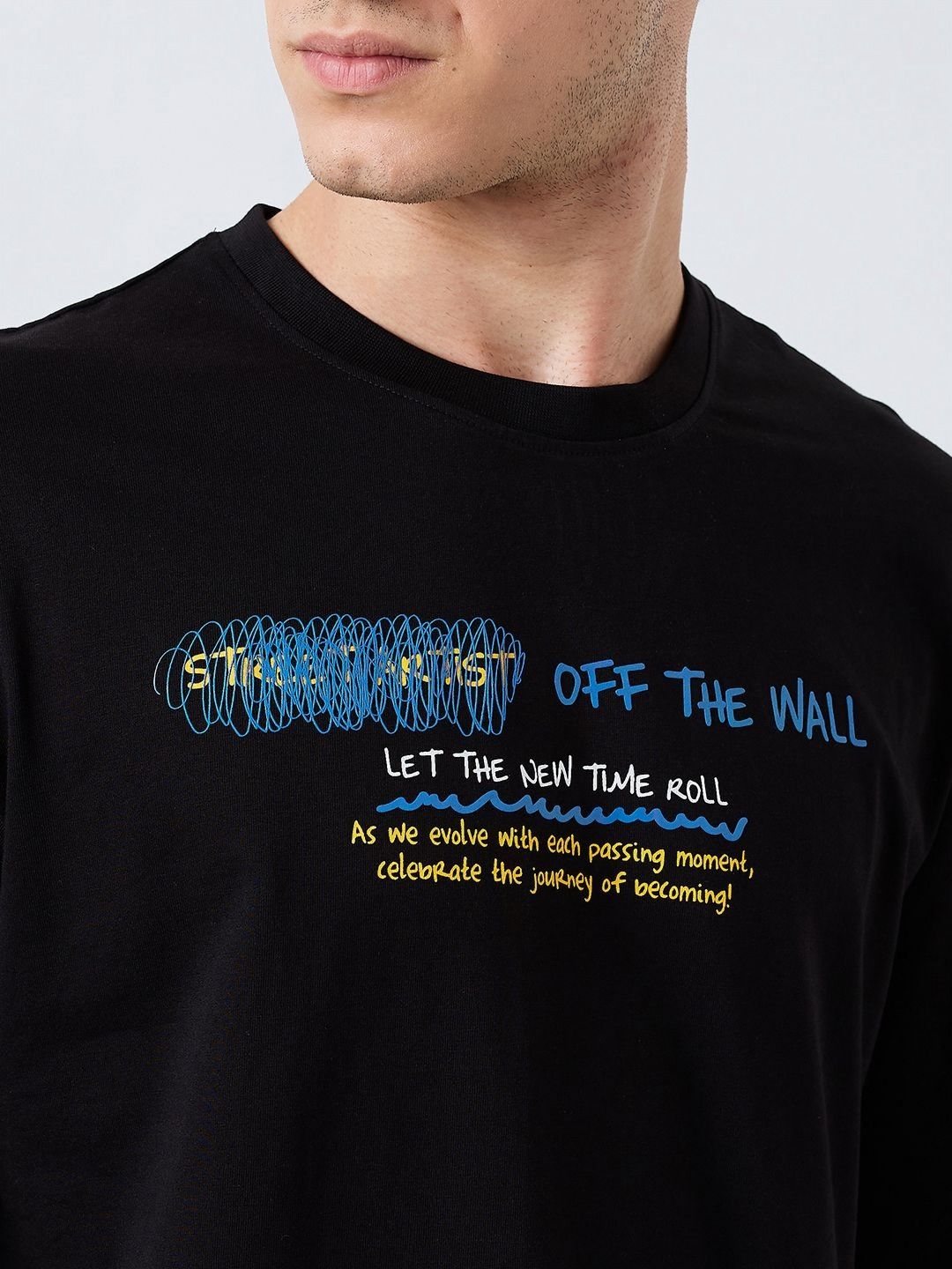 SPYKAR Men Typography Printed Round Neck Cotton Relaxed Fit T-shirt