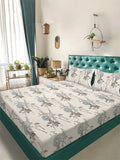Myntra Elegant Homes Cream Floral Printed Dilengkapi Cadar King 400TC & 2 Sarung Bantal