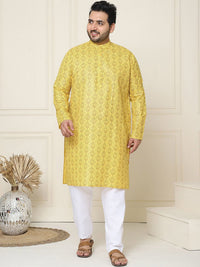 SOJANYA PLUS Motif Etnik Bercetak Linen Kapas Kurta Lurus dengan Piyama