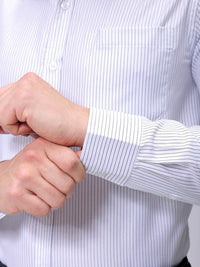 The Indian Garage Co. X Luxe Men Spread Collar Vertical Striped Slim Fit Formal Shirt