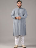 SOJANYA PLUS Plus Size Men Ethnic Motifs Embroidered Pure Cotton Straight Kurta & Pyjamas