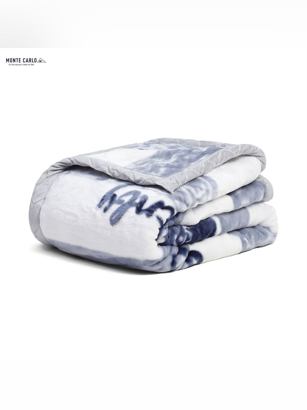 Monte Carlo White & Grey Striped Mild Winter 600 GSM Single Bed Blanket