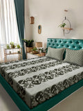 Myntra Elegant Homes Grey Floral 400 TC Set Cadar King Cotton 2.50 m x 2.25 m
