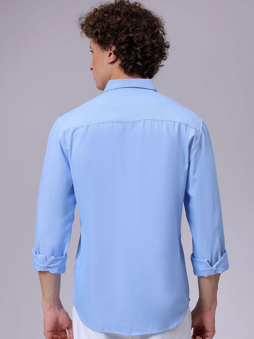 The Indian Garage Co Men Slim Fit Solid Spread Collar Casual Shirt