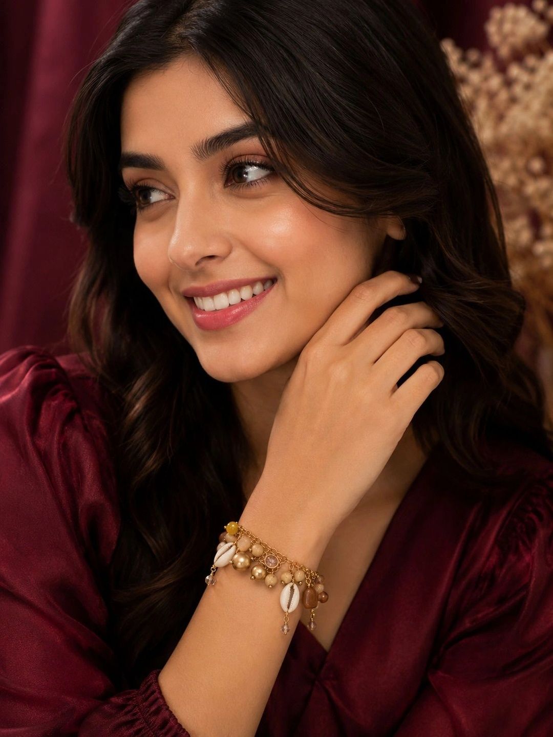 VOGUE PANASH Women Brass Gold-Plated Charm Bracelet
