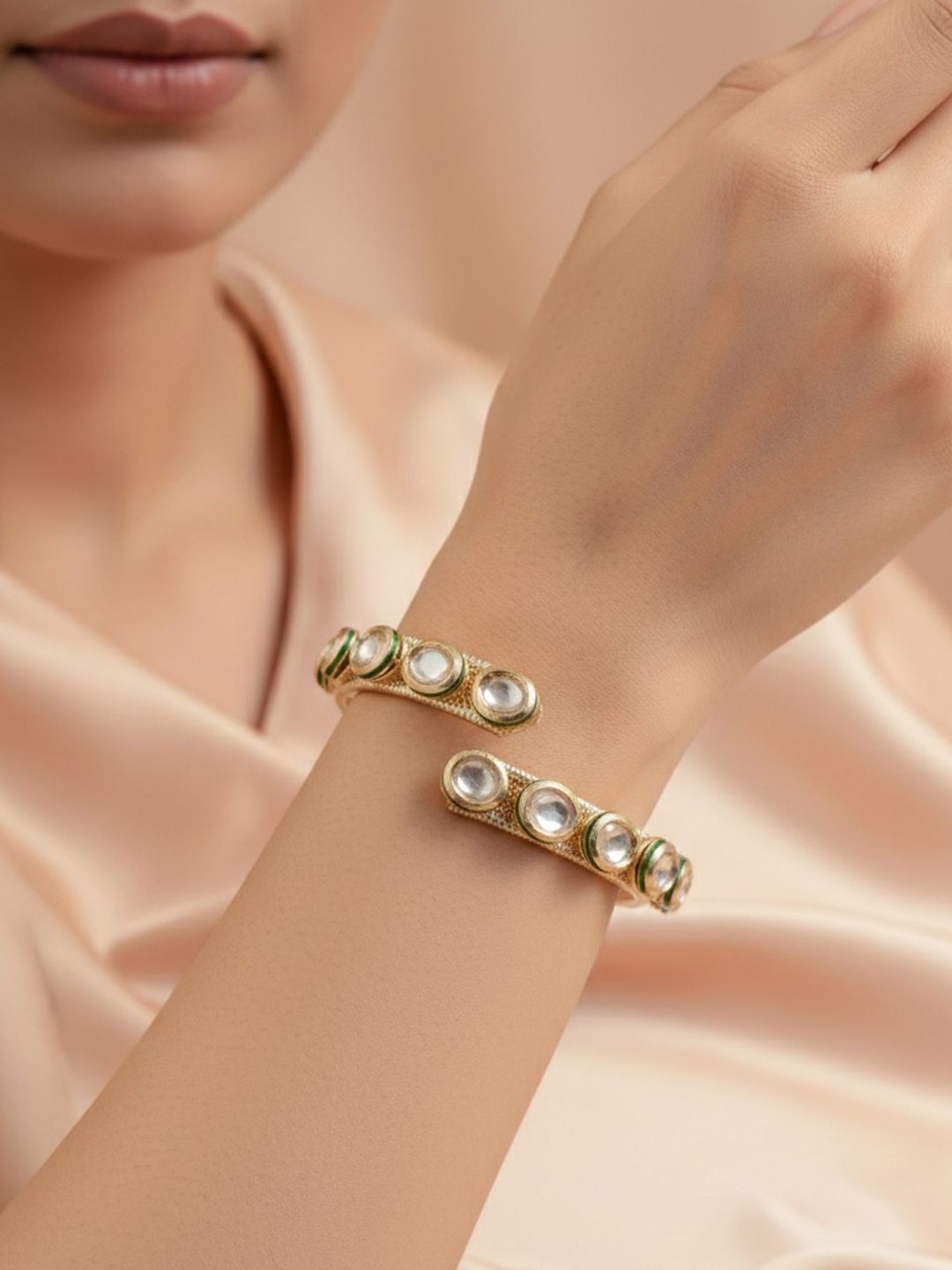 PANASH Wanita Loyang Bersalut Emas Gelang Gaya Bangle