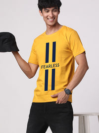 ADRO Men Typography Printed Round Neck Cotton T-shirt