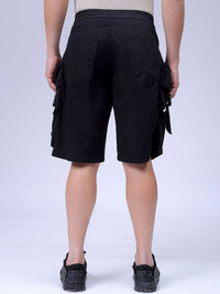 The Indian Garage Co Men Relaxed Fit Pure Cotton Utility Cargo Shorts
