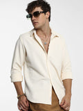 Campus Sutra Men Comfort Spread Collar Textured  Casual Shirt