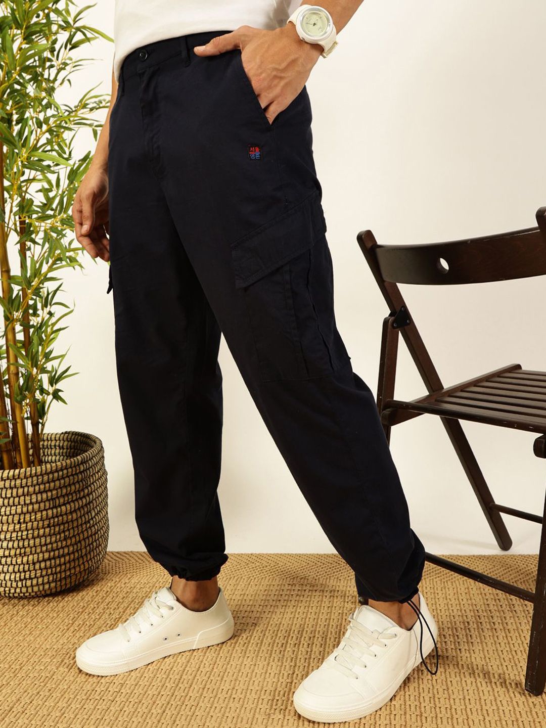Thomas Scott Men Smart Parachute Pure Cotton Cargo Trouser