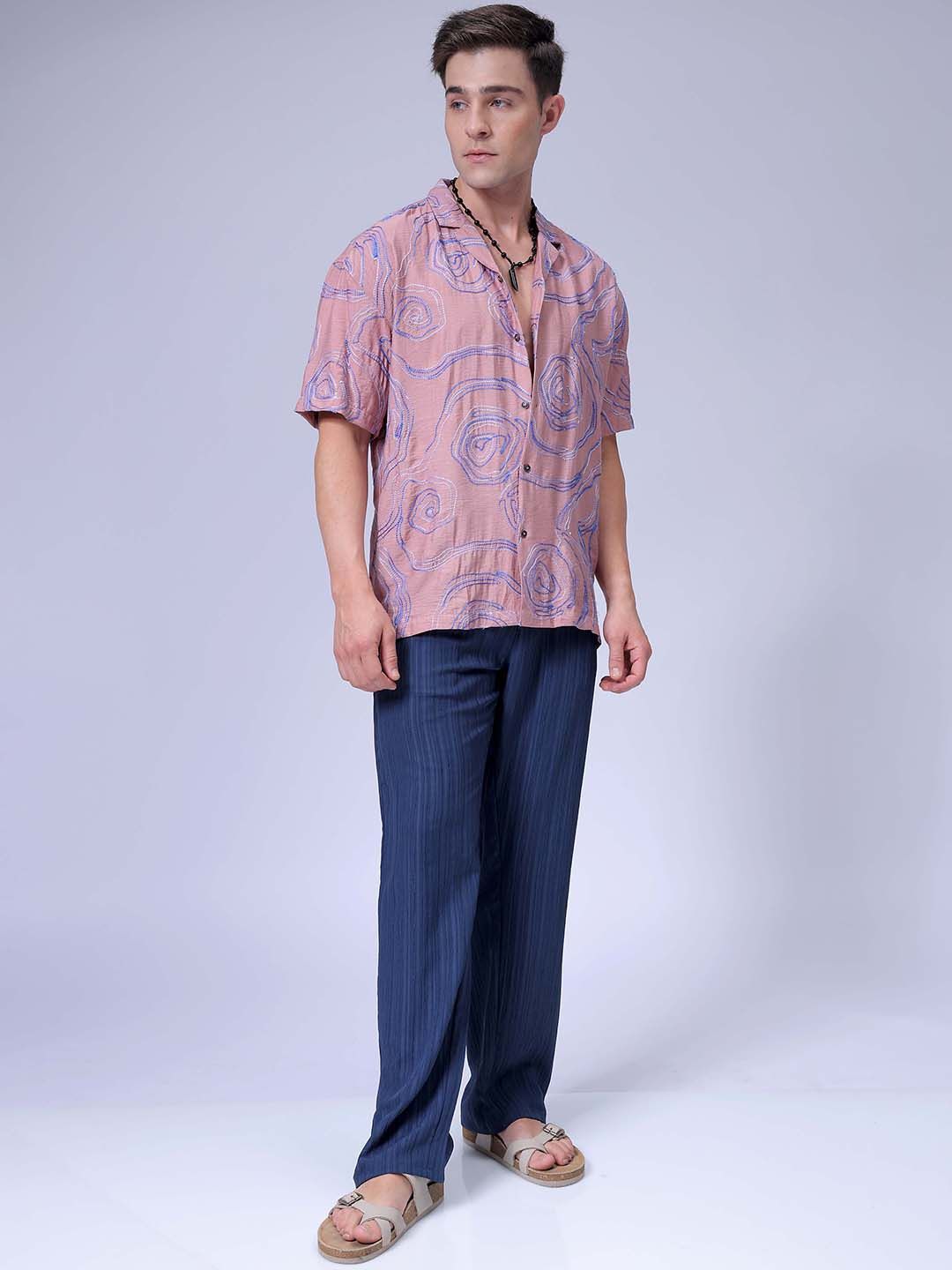 The Indian Garage Co Men Relaxed Fit Embroidery Resortwear Shirt