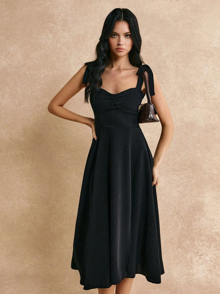 Berrylush Women Smocked Fit and Flare Midi Dress With Slit