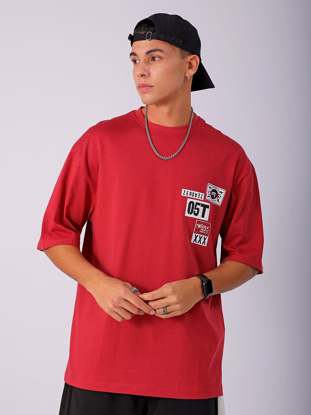 The Indian Garage Co Men Back Printed Oversized Round Neck T-shirt