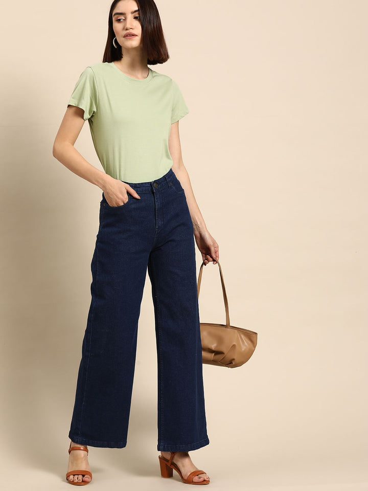 all about you Women Green Solid T-shirt