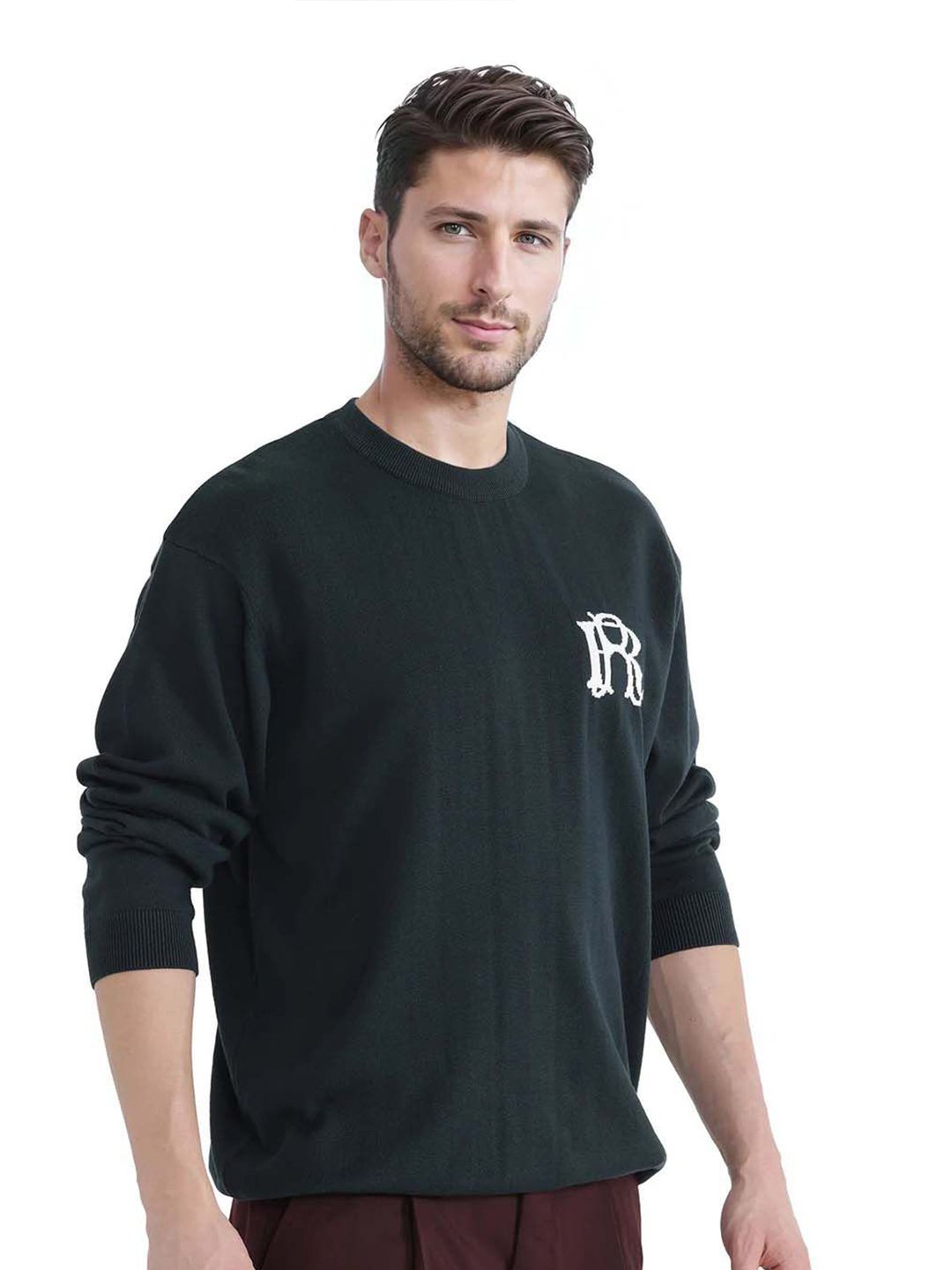 RARE RABBIT Men Round Neck Cotton Pullover