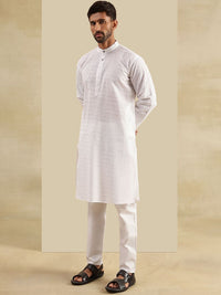 SOJANYA Men Embroidered Regular Pure Cotton Kurta with Pyjamas & Nehru Jacket