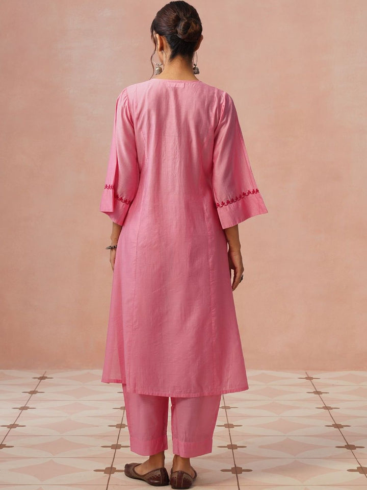 Rumah Chikankari Kurta Chikankari Biasa Wanita dengan Seluar