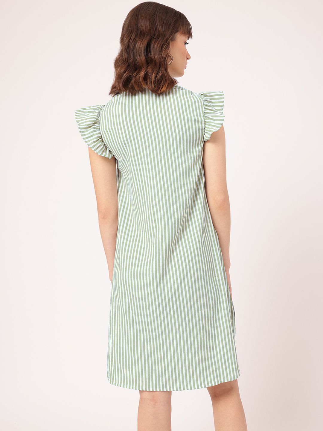 DressBerry Striped Ruffled Shirt Dess