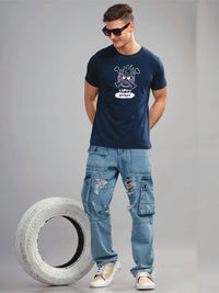 ADRO Men Printed Applique T-shirt