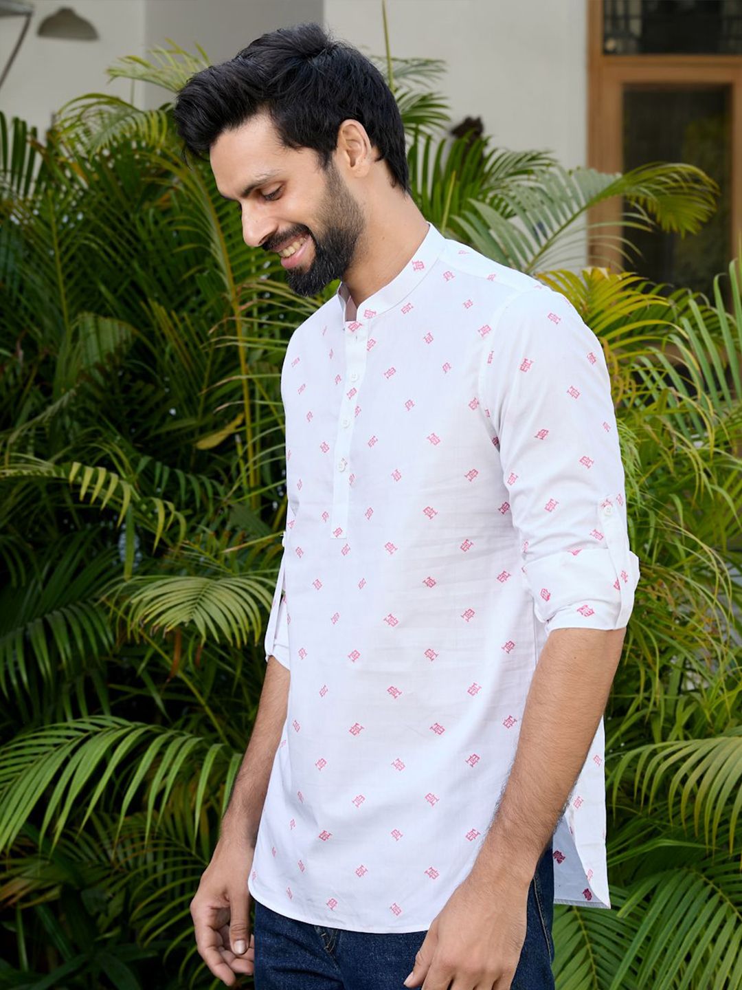 See Designs Men Quirky Printed Daily Cotton Straight Kurta