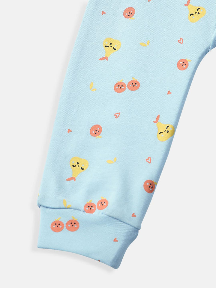 Nauti Nati Boys Interlock Cotton All-over Printed Sleepsuit With Beanie