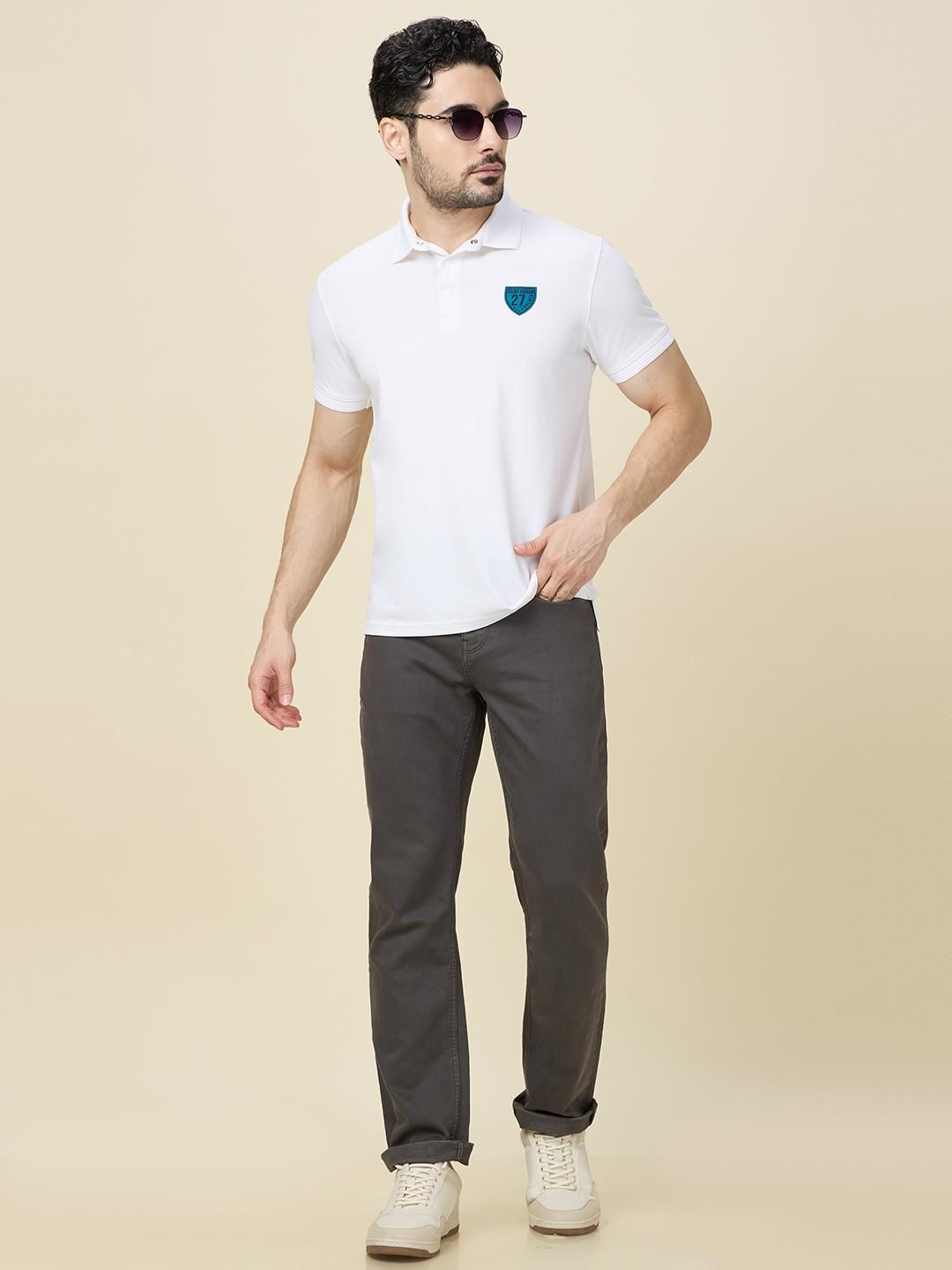 Being Human Men Solid Polo Collar Cotton Slim Fit T-shirt